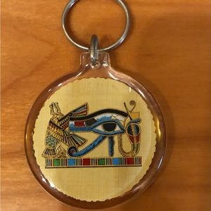 Egyptian papyrus Horus eye keychain